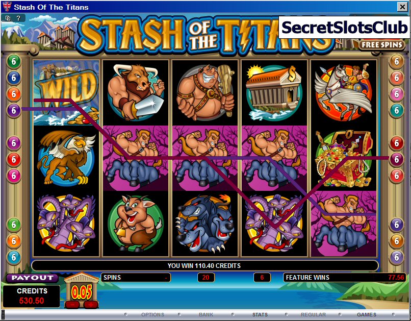 Nice Stash of the Titans Free Spin Bonus