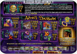 Aztecs Treasure Paytable