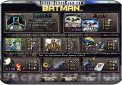 Batman Paytable