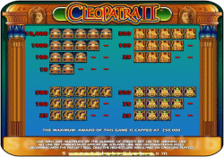 Cleopatra 2 Paytable
